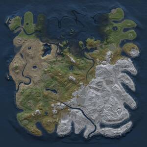 Thumbnail Rust Map: Procedural Map, Size: 4500, Seed: 1276434432, 16 Monuments
