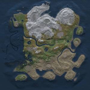 Thumbnail Rust Map: Procedural Map, Size: 3750, Seed: 776162, 16 Monuments