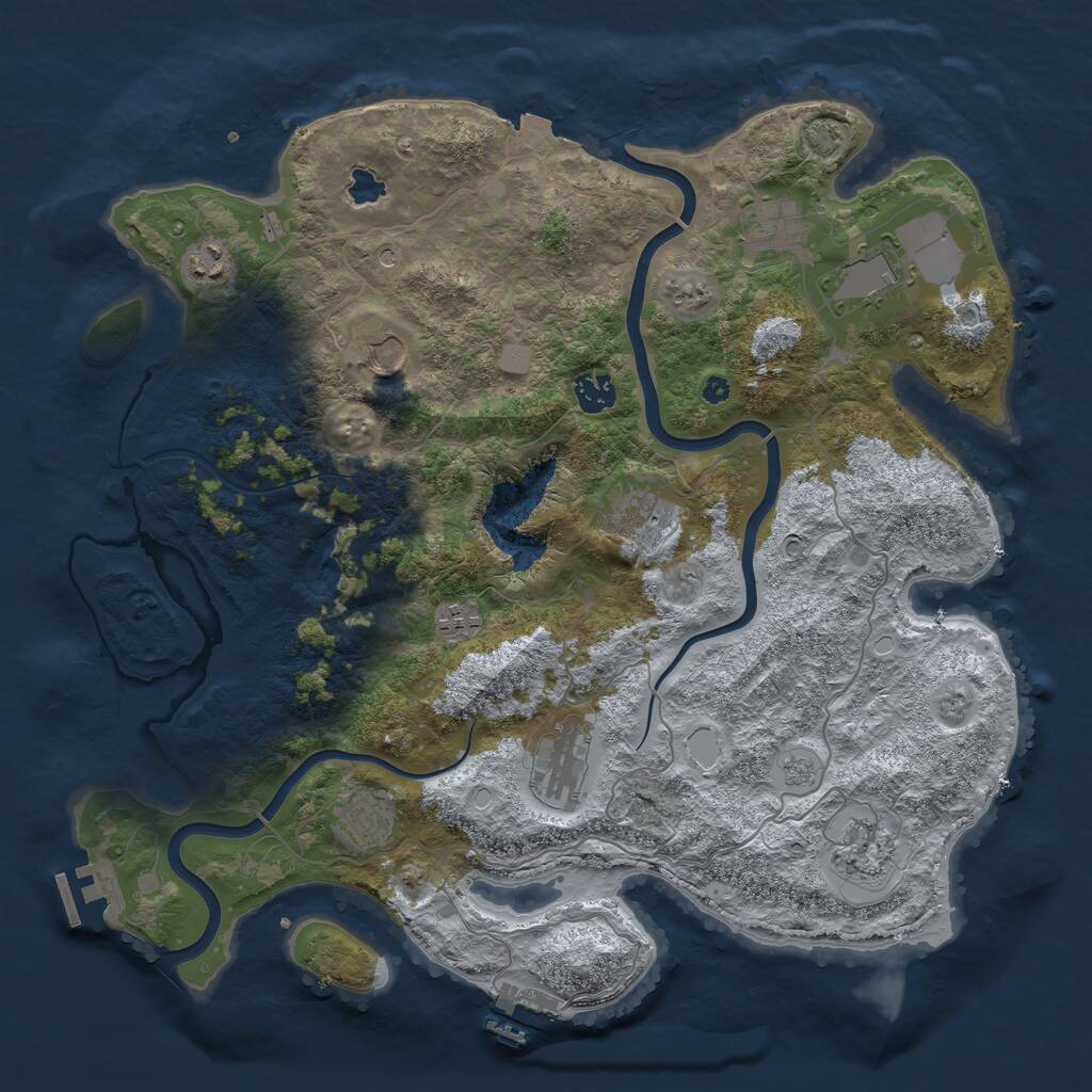Rust Map: Procedural Map, Size: 4000, Seed: 1776601739, 16 Monuments