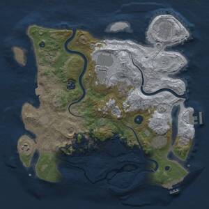 Thumbnail Rust Map: Procedural Map, Size: 3500, Seed: 299413265, 16 Monuments