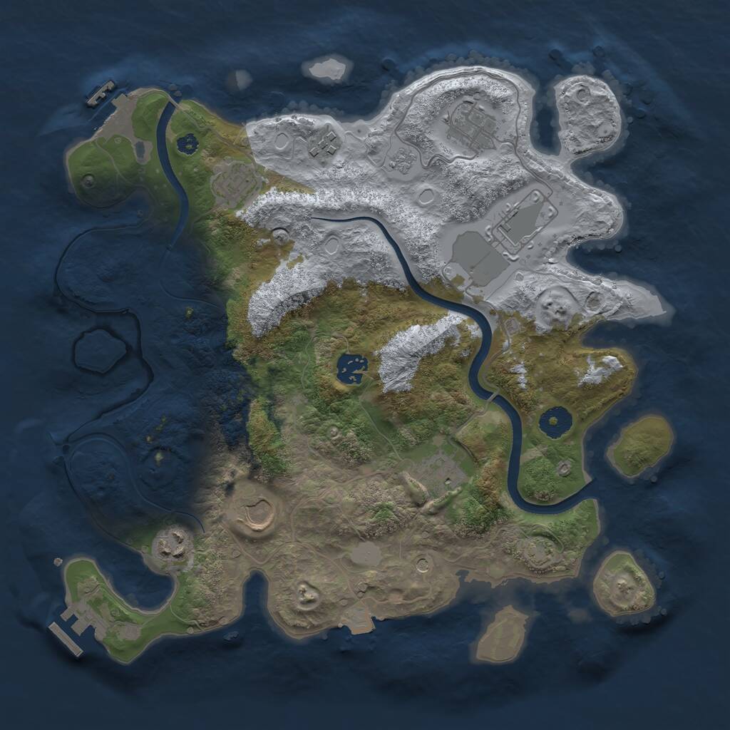 Rust Map: Procedural Map, Size: 3500, Seed: 1548803676, 14 Monuments