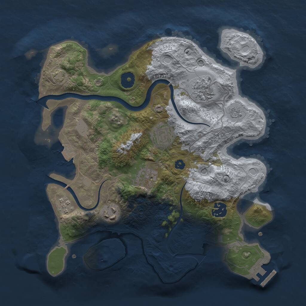 Rust Map: Procedural Map, Size: 3000, Seed: 1594037991, 11 Monuments