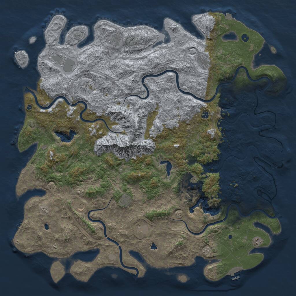 Rust Map: Procedural Map, Size: 5979, Seed: 121212, 17 Monuments