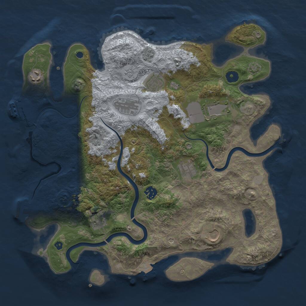 Rust Map: Procedural Map, Size: 3750, Seed: 336594859, 15 Monuments