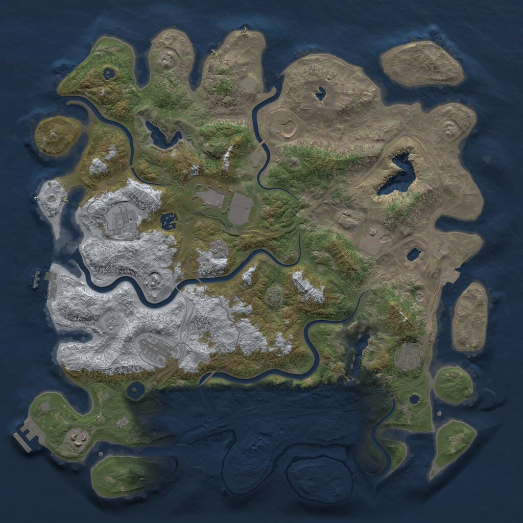 Rust Map: Procedural Map, Size: 4500, Seed: 509987957, 15 Monuments