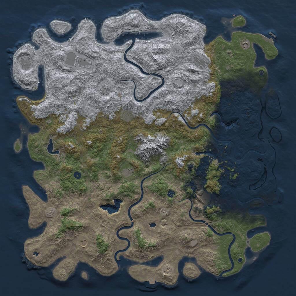Rust Map: Procedural Map, Size: 6000, Seed: 1996310767, 17 Monuments