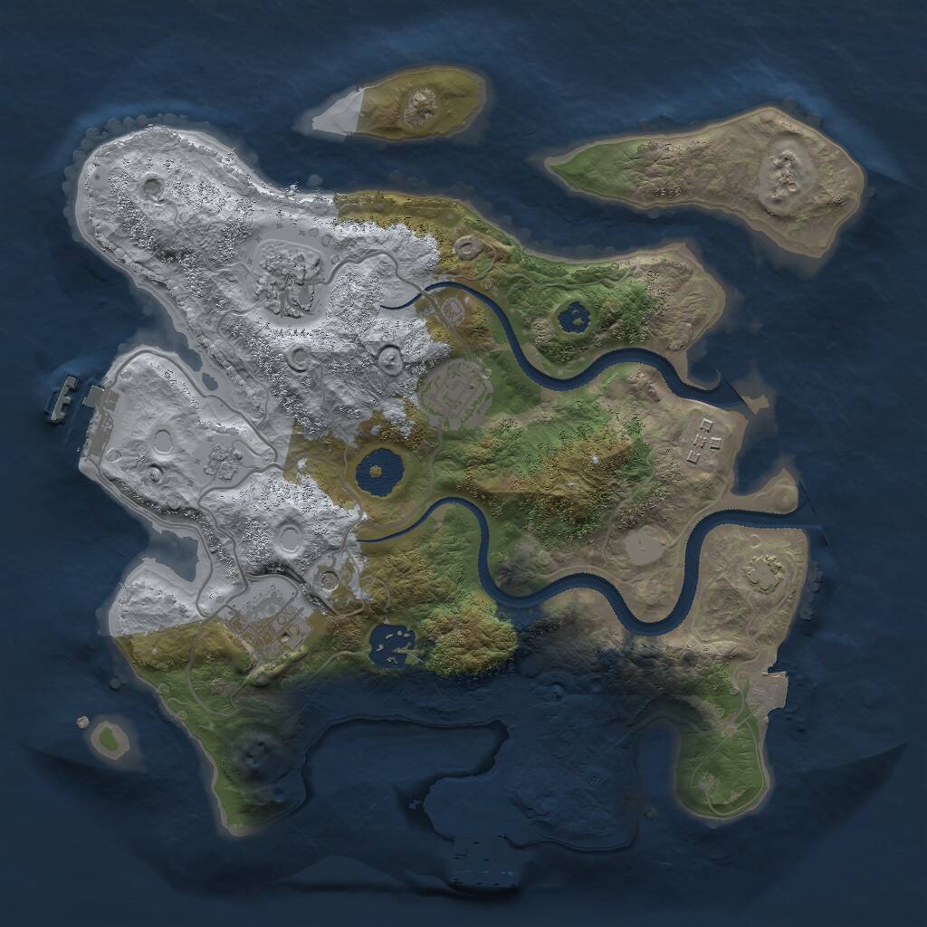 Rust Map: Procedural Map, Size: 3000, Seed: 1463627231, 11 Monuments