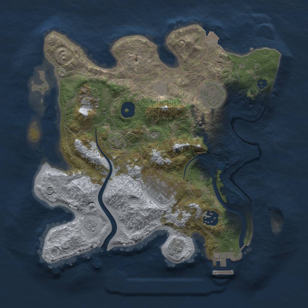 Rust Map: Procedural Map, Size: 3000, Seed: 227627565, 10 Monuments