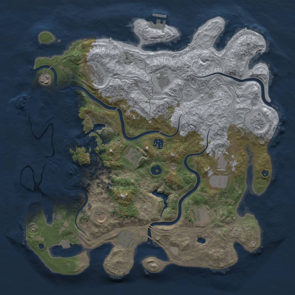 Rust Map: Procedural Map, Size: 4250, Seed: 1877968782, 17 Monuments