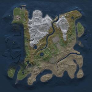 Thumbnail Rust Map: Procedural Map, Size: 3500, Seed: 1753895133, 14 Monuments
