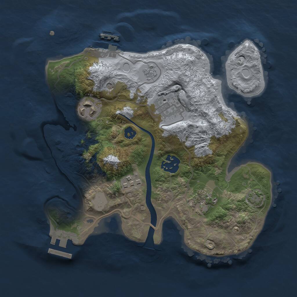 Rust Map: Procedural Map, Size: 2500, Seed: 1739770495, 11 Monuments