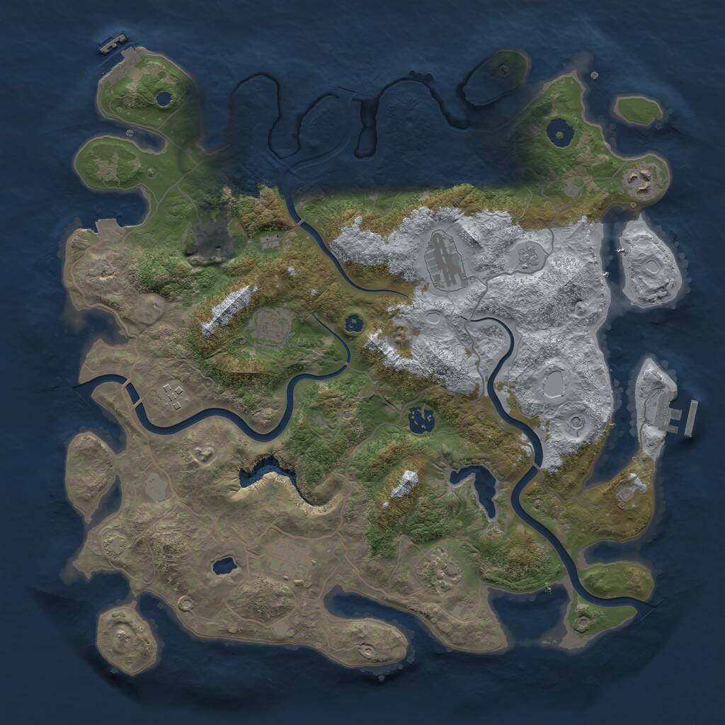 Rust Map: Procedural Map, Size: 4000, Seed: 1214583552, 14 Monuments