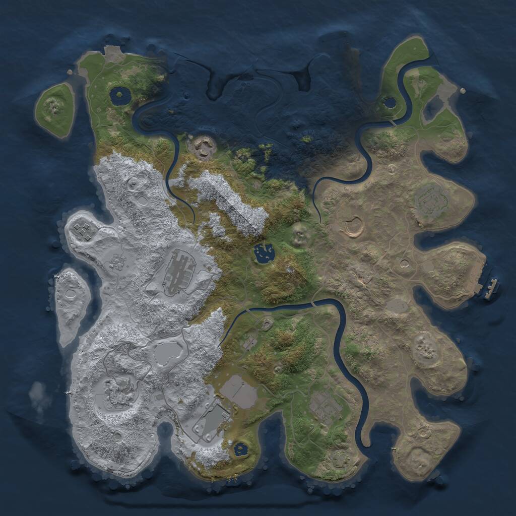 Rust Map: Procedural Map, Size: 3750, Seed: 1665162677, 15 Monuments