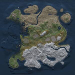 Thumbnail Rust Map: Procedural Map, Size: 3500, Seed: 28397133, 14 Monuments