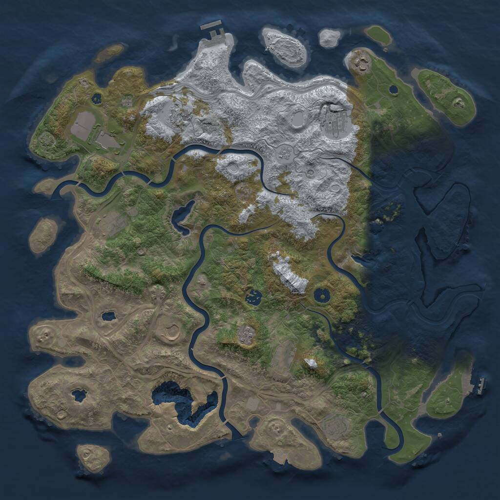 Rust Map: Procedural Map, Size: 4700, Seed: 490385538, 16 Monuments