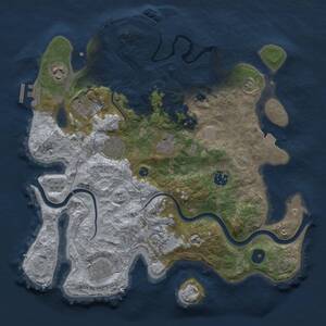 Thumbnail Rust Map: Procedural Map, Size: 3500, Seed: 2008171971, 14 Monuments