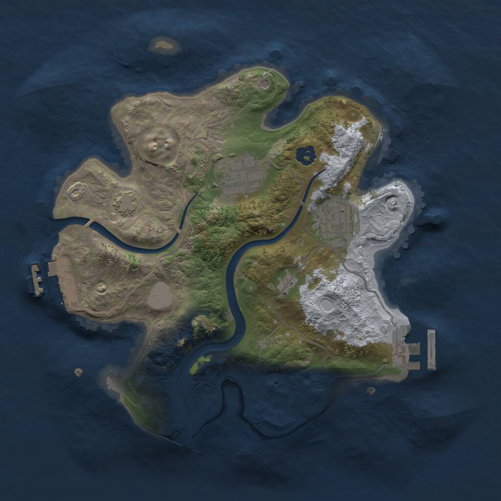 Rust Map: Procedural Map, Size: 2500, Seed: 13256, 6 Monuments