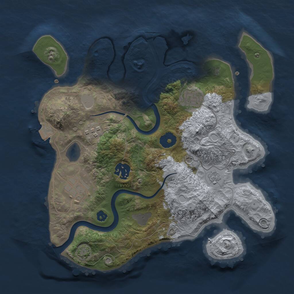 Rust Map: Procedural Map, Size: 2800, Seed: 489194980, 8 Monuments