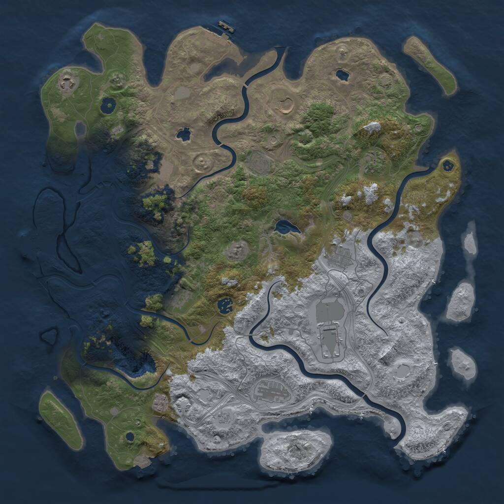 Rust Map: Procedural Map, Size: 4750, Seed: 32991285, 17 Monuments