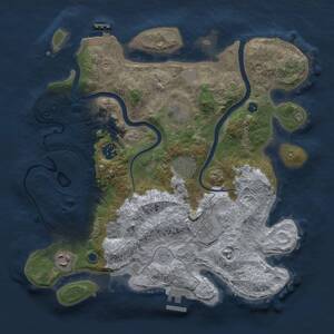 Thumbnail Rust Map: Procedural Map, Size: 3333, Seed: 1052026, 12 Monuments