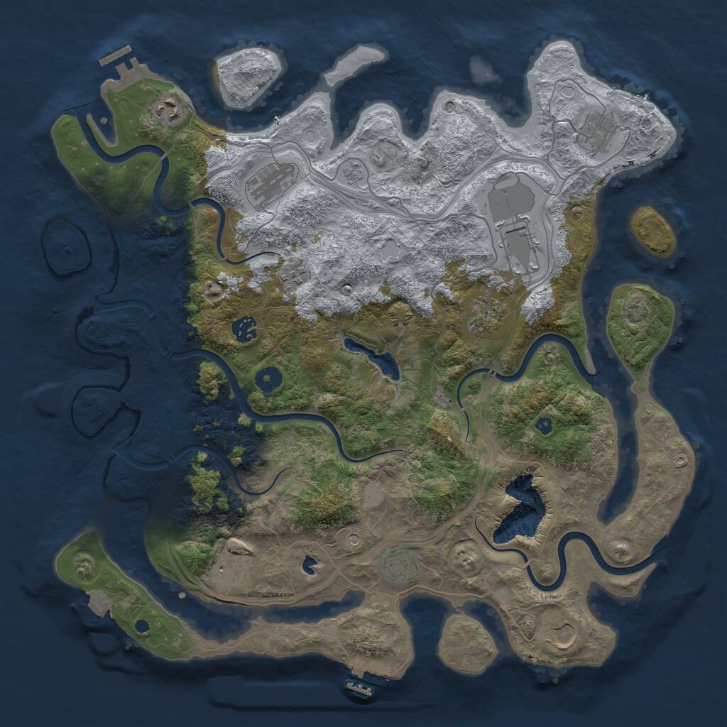 Rust Map: Procedural Map, Size: 4250, Seed: 1607278313, 16 Monuments
