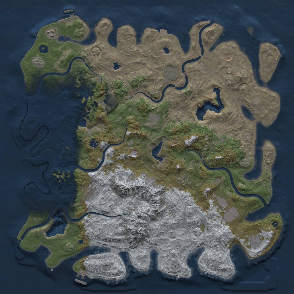 Rust Map: Procedural Map, Size: 5000, Seed: 1187942, 17 Monuments