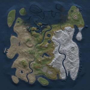 Thumbnail Rust Map: Procedural Map, Size: 4000, Seed: 712899, 14 Monuments