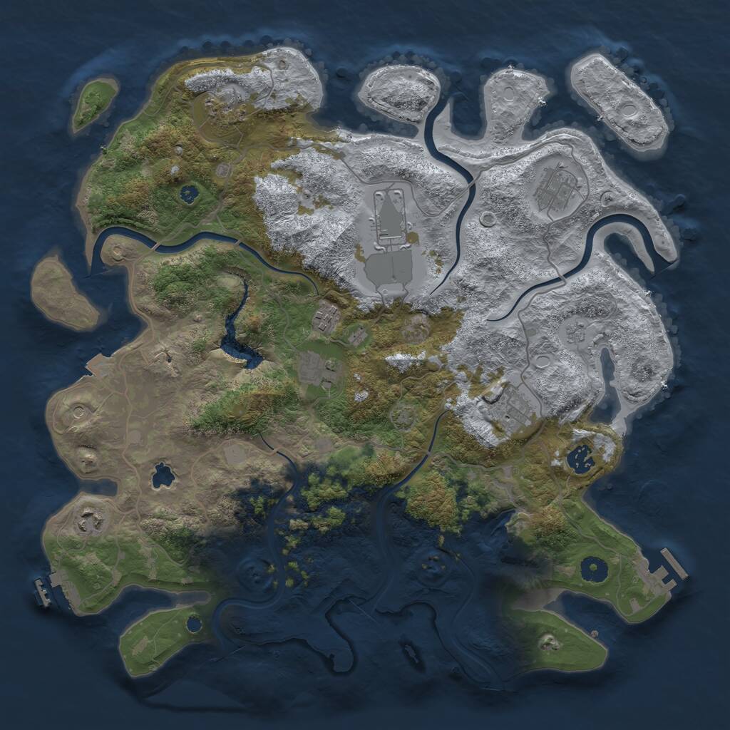 Rust Map: Procedural Map, Size: 4050, Seed: 340335296, 14 Monuments