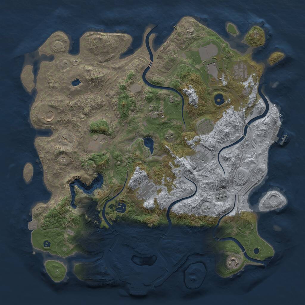 Rust Map: Procedural Map, Size: 4250, Seed: 206213133, 17 Monuments