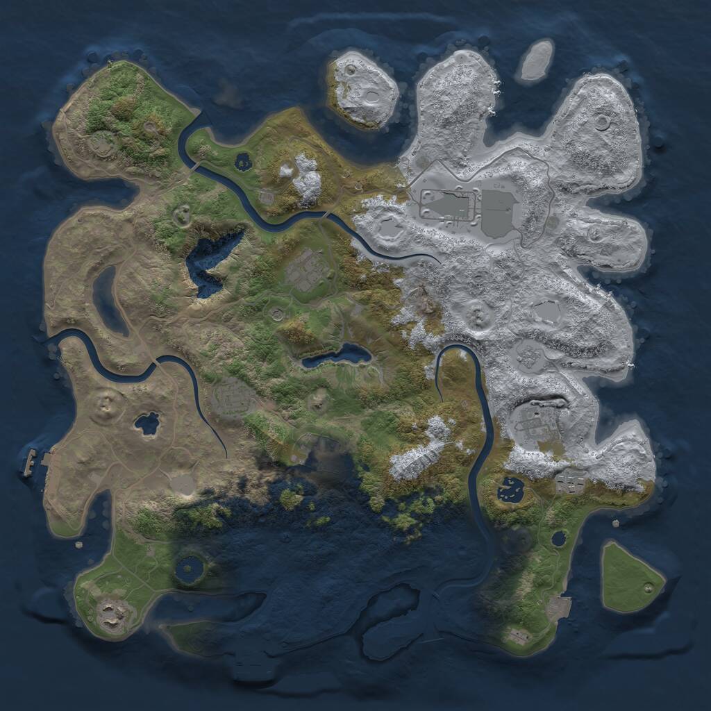 Rust Map: Procedural Map, Size: 4000, Seed: 1146952228, 14 Monuments
