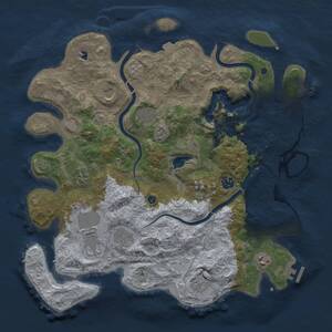 Thumbnail Rust Map: Procedural Map, Size: 4000, Seed: 46497108, 15 Monuments