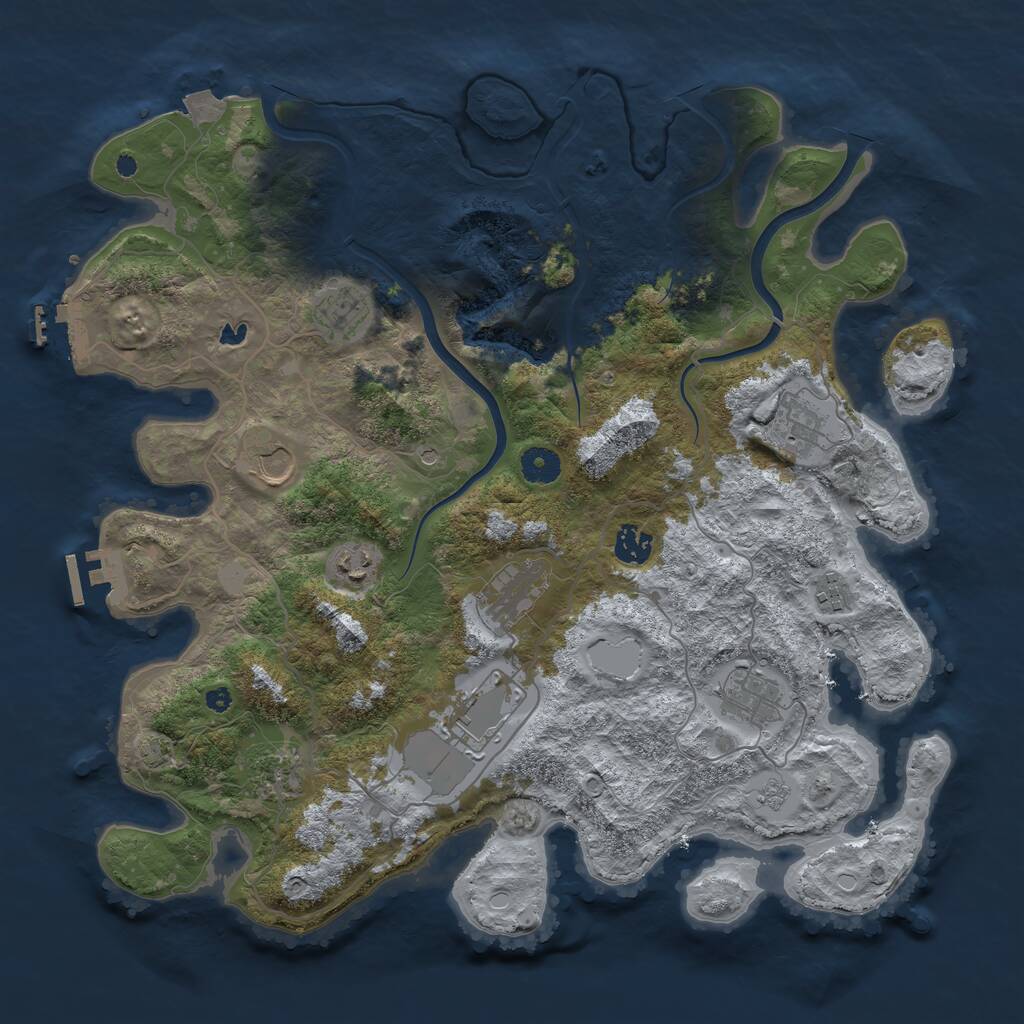 Rust Map: Procedural Map, Size: 4000, Seed: 673521582, 16 Monuments