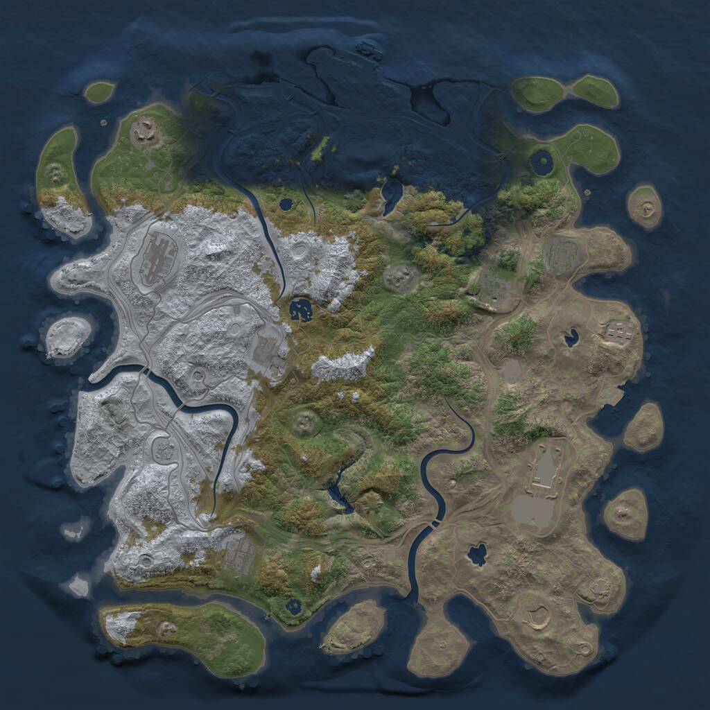 Rust Map: Procedural Map, Size: 4500, Seed: 275, 15 Monuments