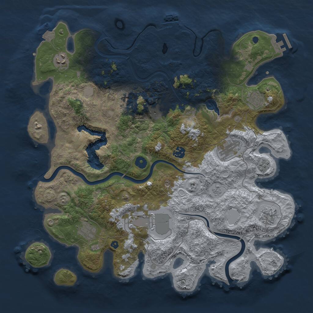 Rust Map: Procedural Map, Size: 4000, Seed: 1164870334, 15 Monuments