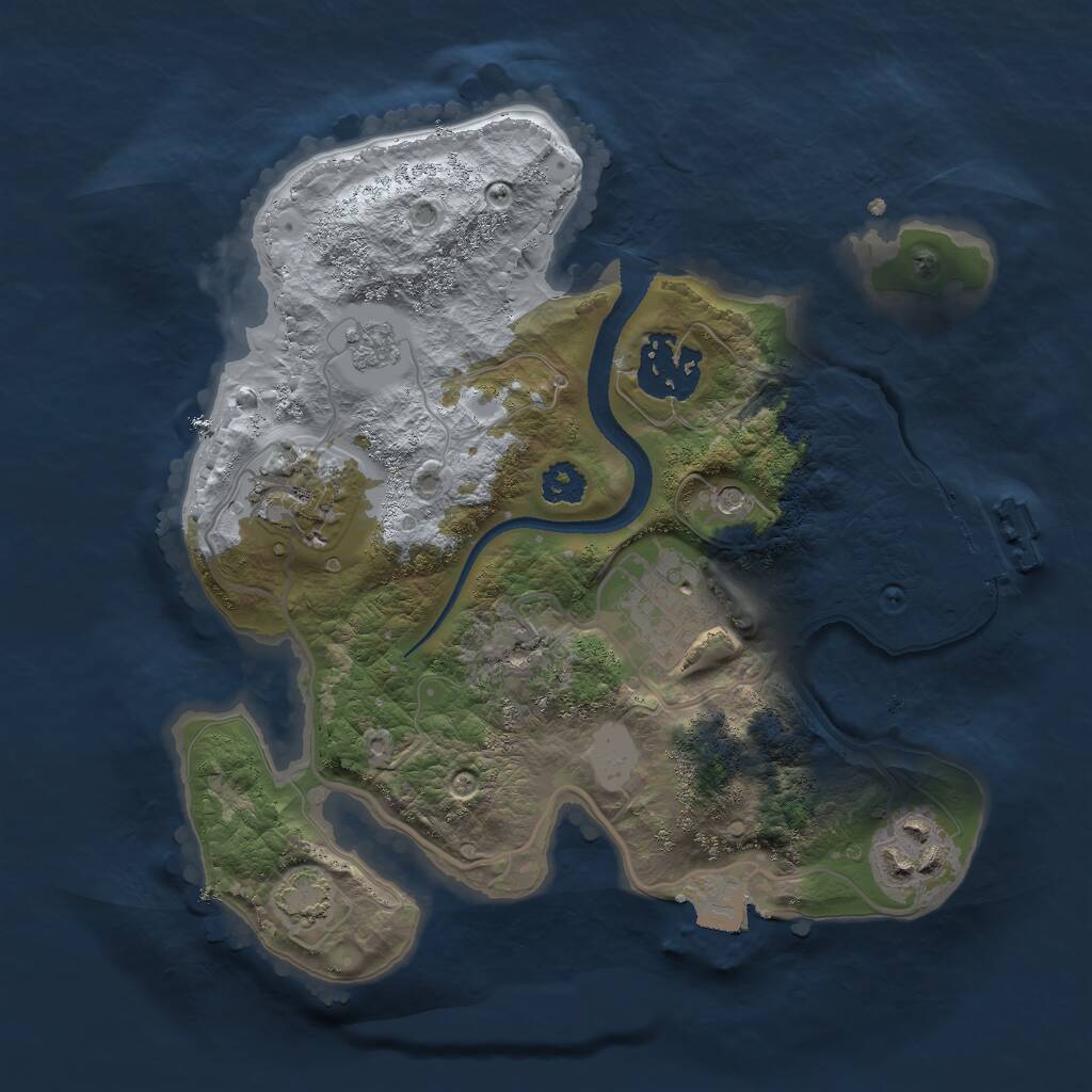 Rust Map: Procedural Map, Size: 2500, Seed: 76229006, 9 Monuments