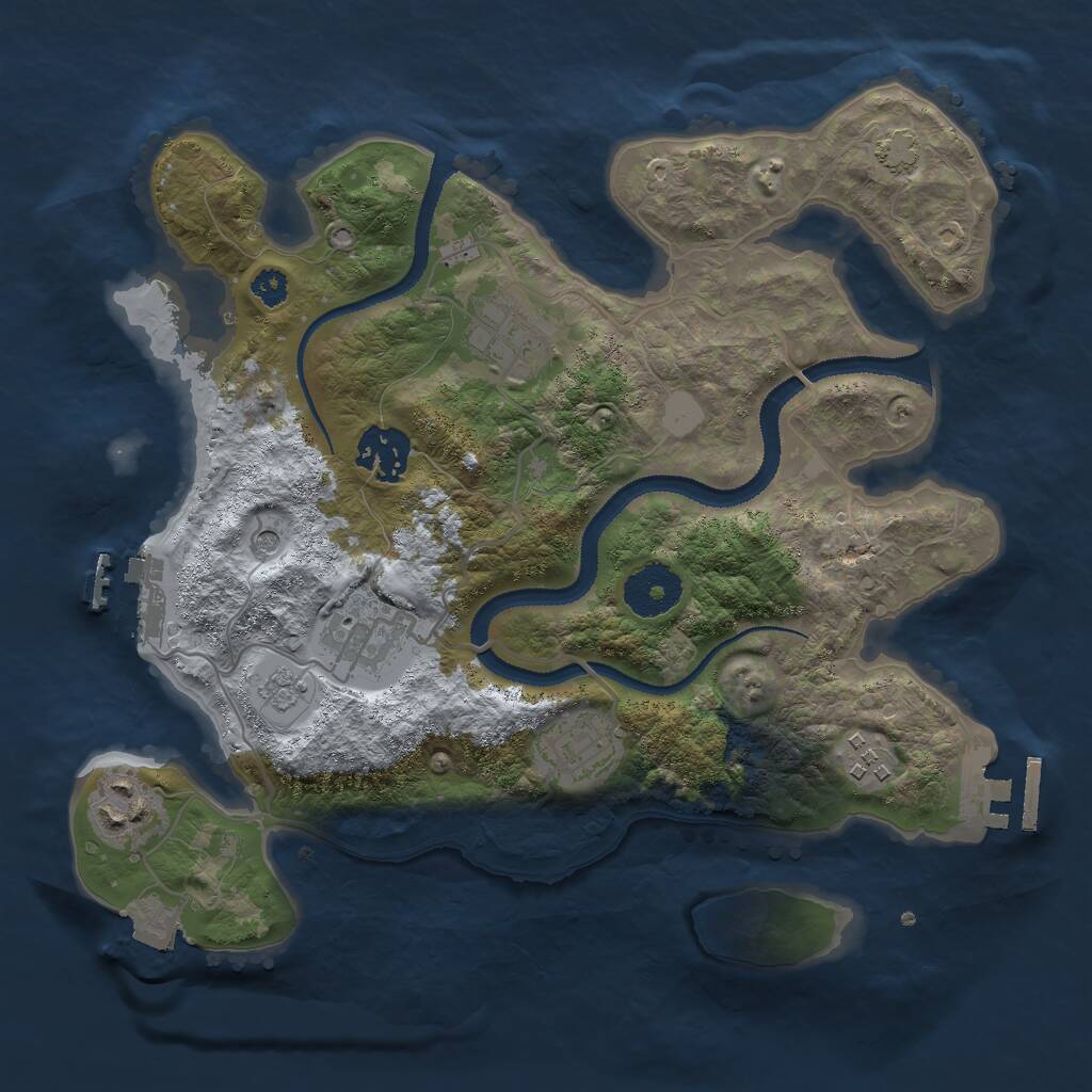 Rust Map: Procedural Map, Size: 3000, Seed: 659800, 12 Monuments