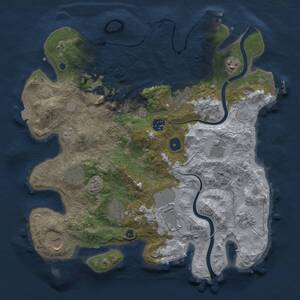 Thumbnail Rust Map: Procedural Map, Size: 3700, Seed: 1608877184, 17 Monuments