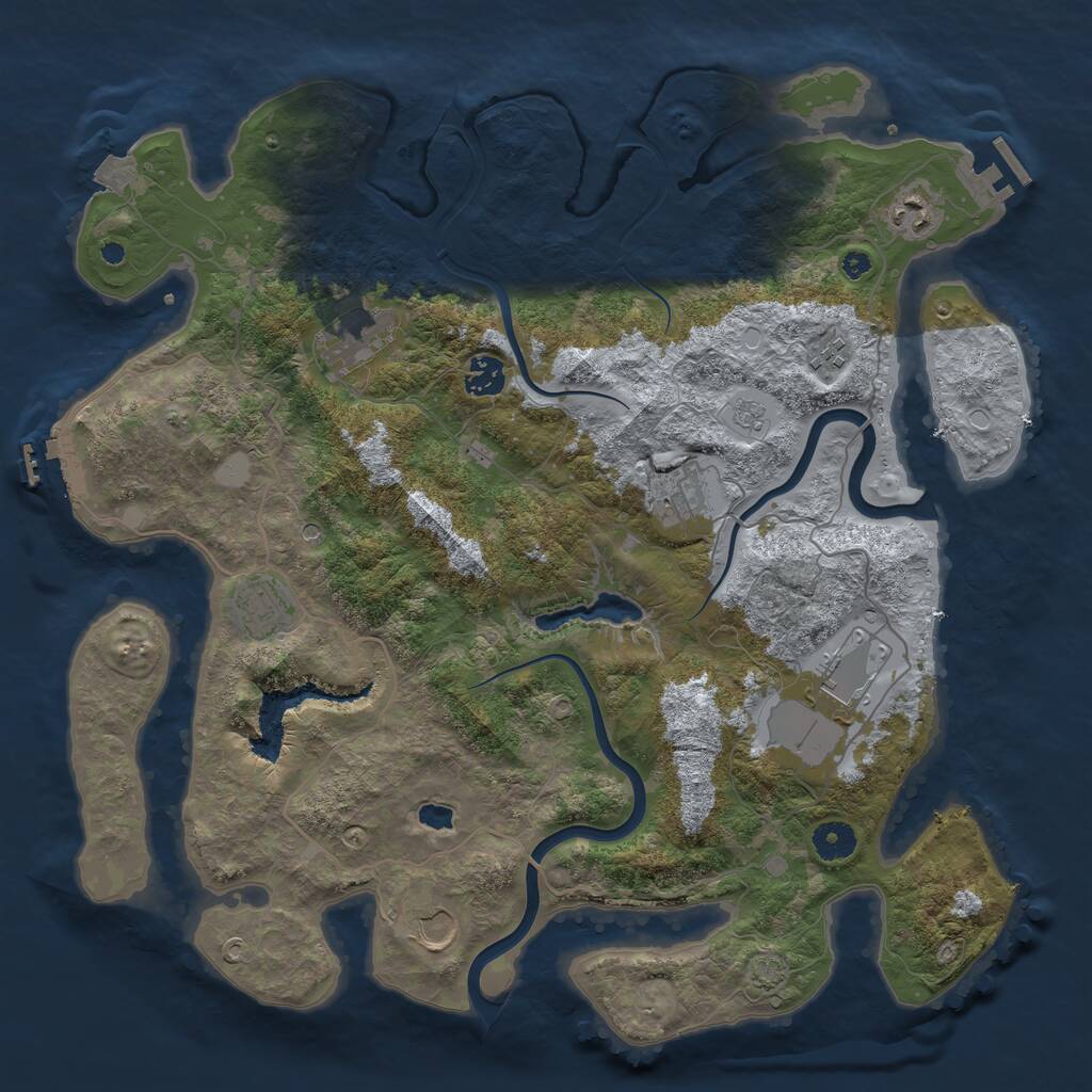 Rust Map: Procedural Map, Size: 4000, Seed: 433360494, 14 Monuments
