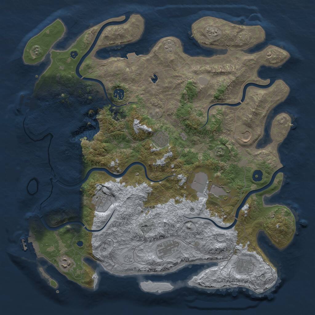 Rust Map: Procedural Map, Size: 4200, Seed: 6377714, 15 Monuments