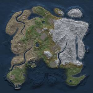 Thumbnail Rust Map: Procedural Map, Size: 3500, Seed: 25194218, 14 Monuments