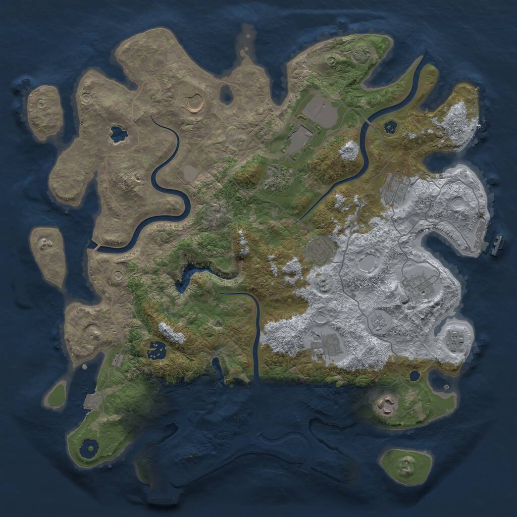 Rust Map: Procedural Map, Size: 4000, Seed: 29819, 16 Monuments
