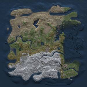 Thumbnail Rust Map: Procedural Map, Size: 4000, Seed: 723989550, 15 Monuments