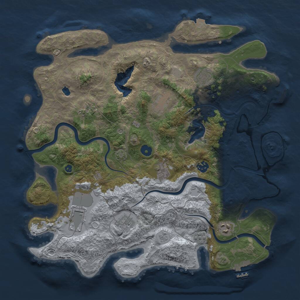 Rust Map: Procedural Map, Size: 4000, Seed: 723989550, 15 Monuments