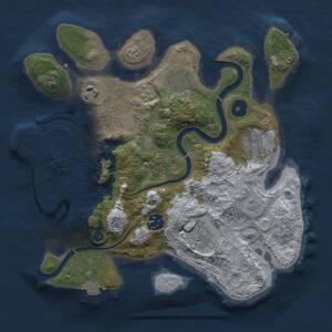 Thumbnail Rust Map: Procedural Map, Size: 3000, Seed: 1154444618, 10 Monuments