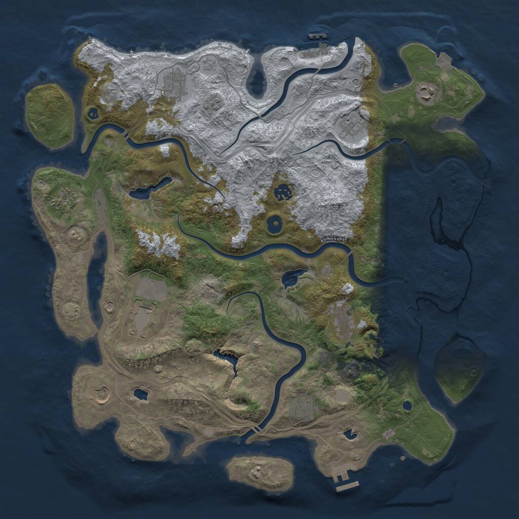 Rust Map: Procedural Map, Size: 4500, Seed: 226133740, 16 Monuments