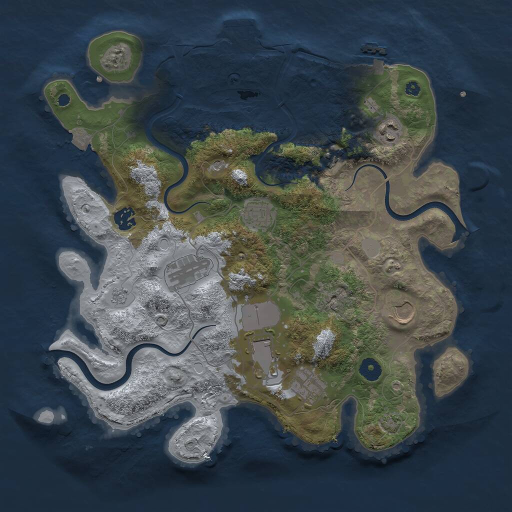 Rust Map: Procedural Map, Size: 3500, Seed: 996795944, 14 Monuments