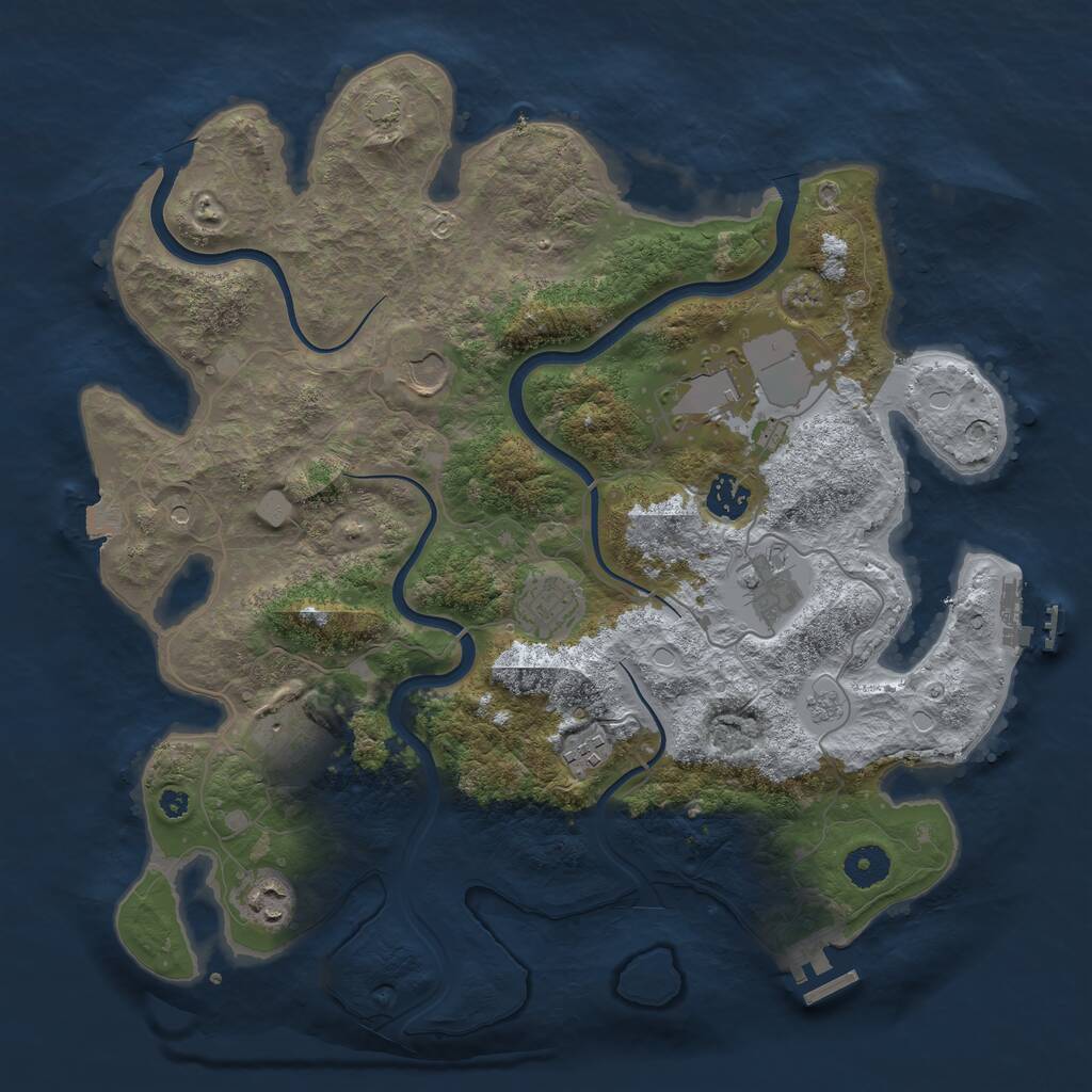 Rust Map: Procedural Map, Size: 3800, Seed: 5934838, 14 Monuments