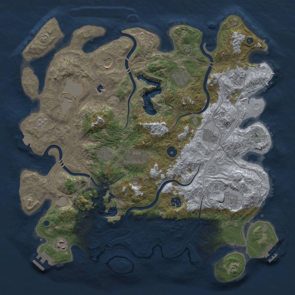 Rust Map: Procedural Map, Size: 4250, Seed: 243741123, 17 Monuments