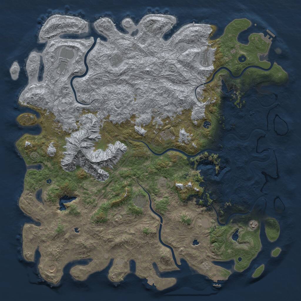 Rust Map: Procedural Map, Size: 6000, Seed: 1894697693, 17 Monuments
