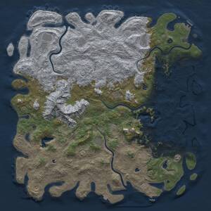 Thumbnail Rust Map: Procedural Map, Size: 6000, Seed: 1894697693, 17 Monuments